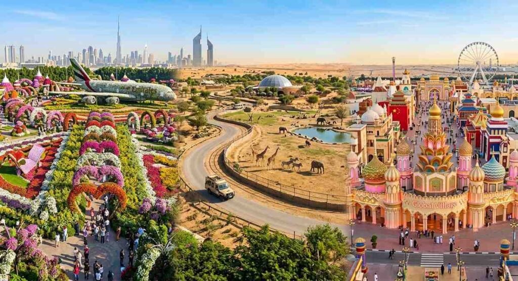 Global Village, Miracle Garden and Dubai Safari Park