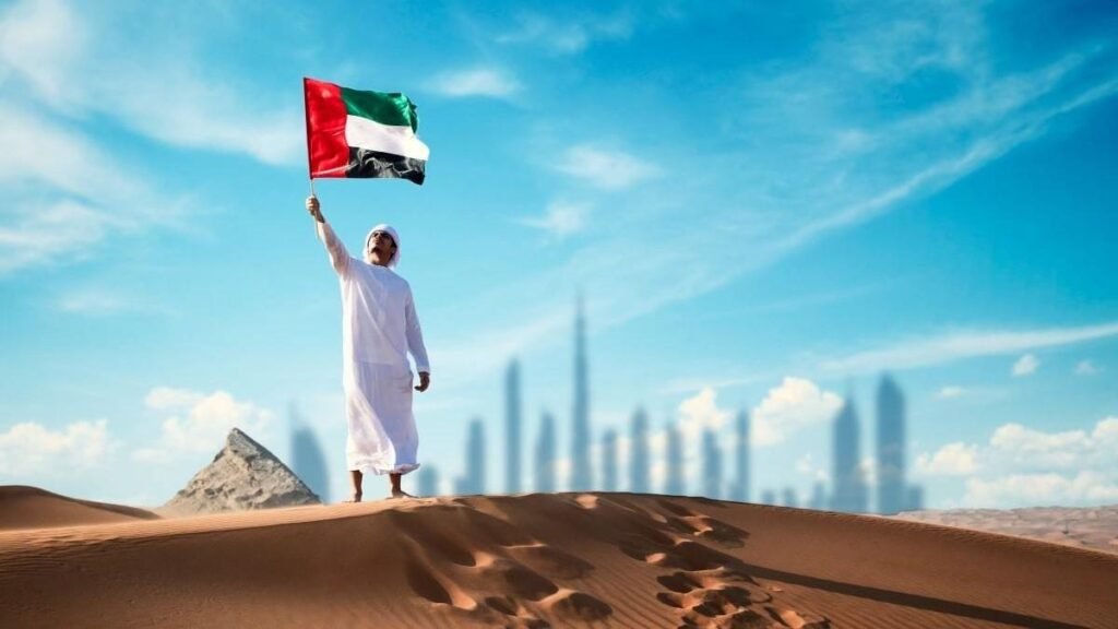 young arab with UAE Flag